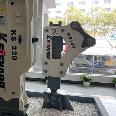 KS150 Loại mặt Hydraulic Breaker 100mm Chisel Diameter 350-700bpm Thép thủy lực cho máy đào