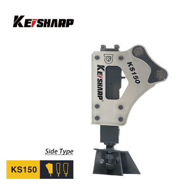 KS150 Loại mặt Hydraulic Breaker 100mm Chisel Diameter 350-700bpm Thép thủy lực cho máy đào